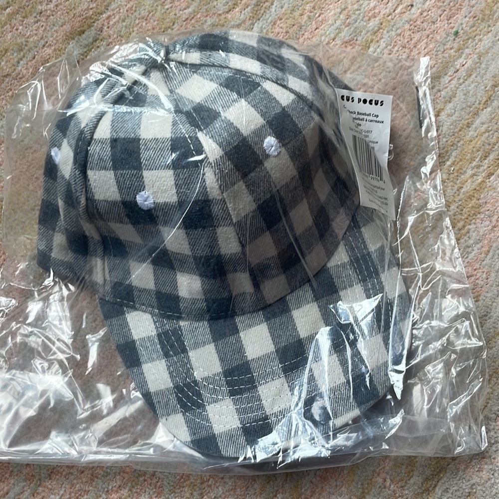 Cocus Pocus Anthropologie Flannel Buffalo Check Baseball Cap hat fall CUTE - Picture 4 of 4